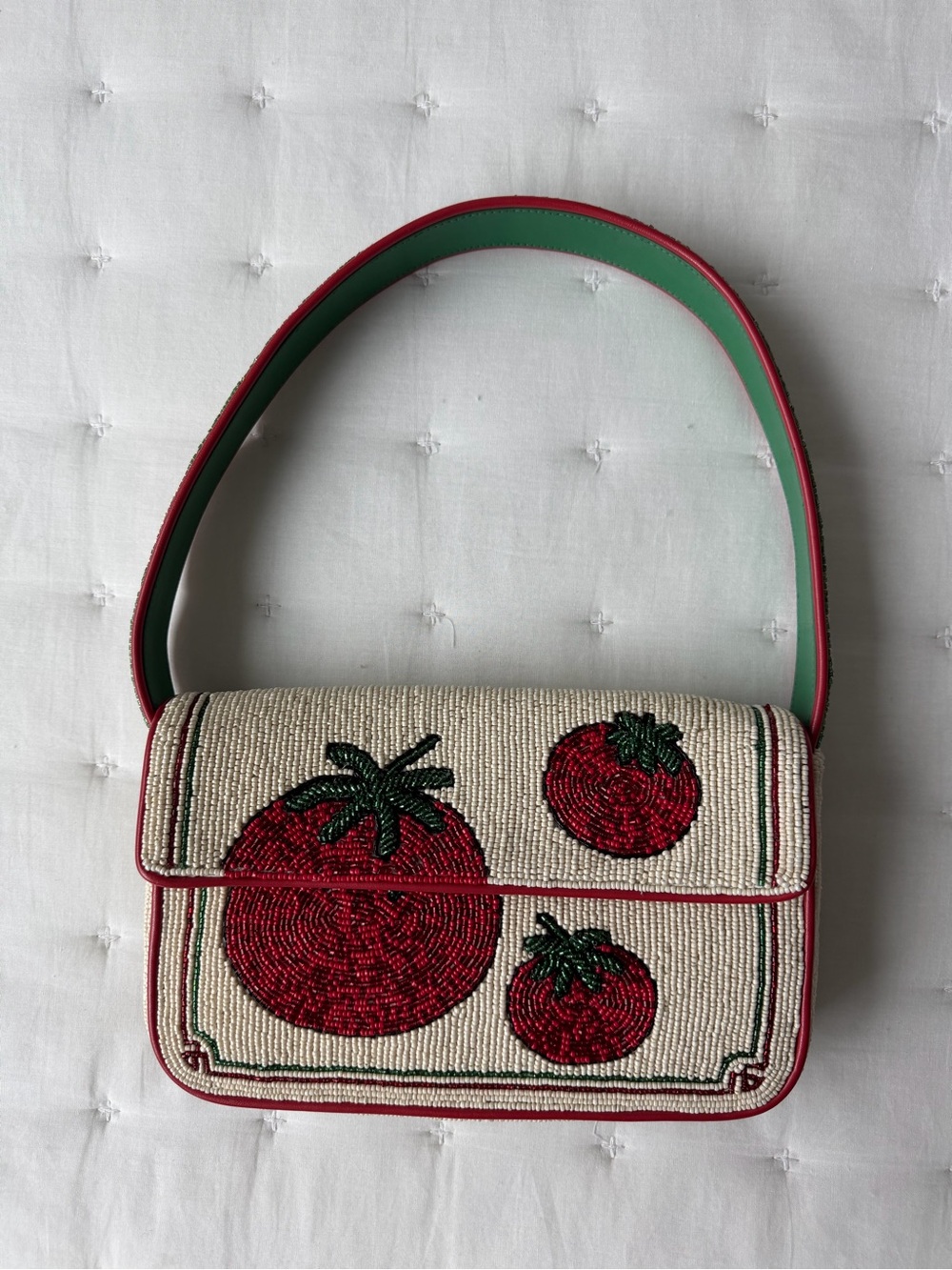 Staud Tommy Beaded Bag in Tomato - Picture 7 of 12